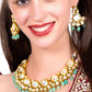 Ethnic heavy semiprecious kundan & enameled necklace with earrings! - Rajwada