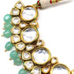 Ethnic heavy semiprecious kundan & enameled necklace with earrings! - Rajwada