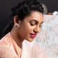 Ethnic Pink Floral Tinted Studs - Rajwada