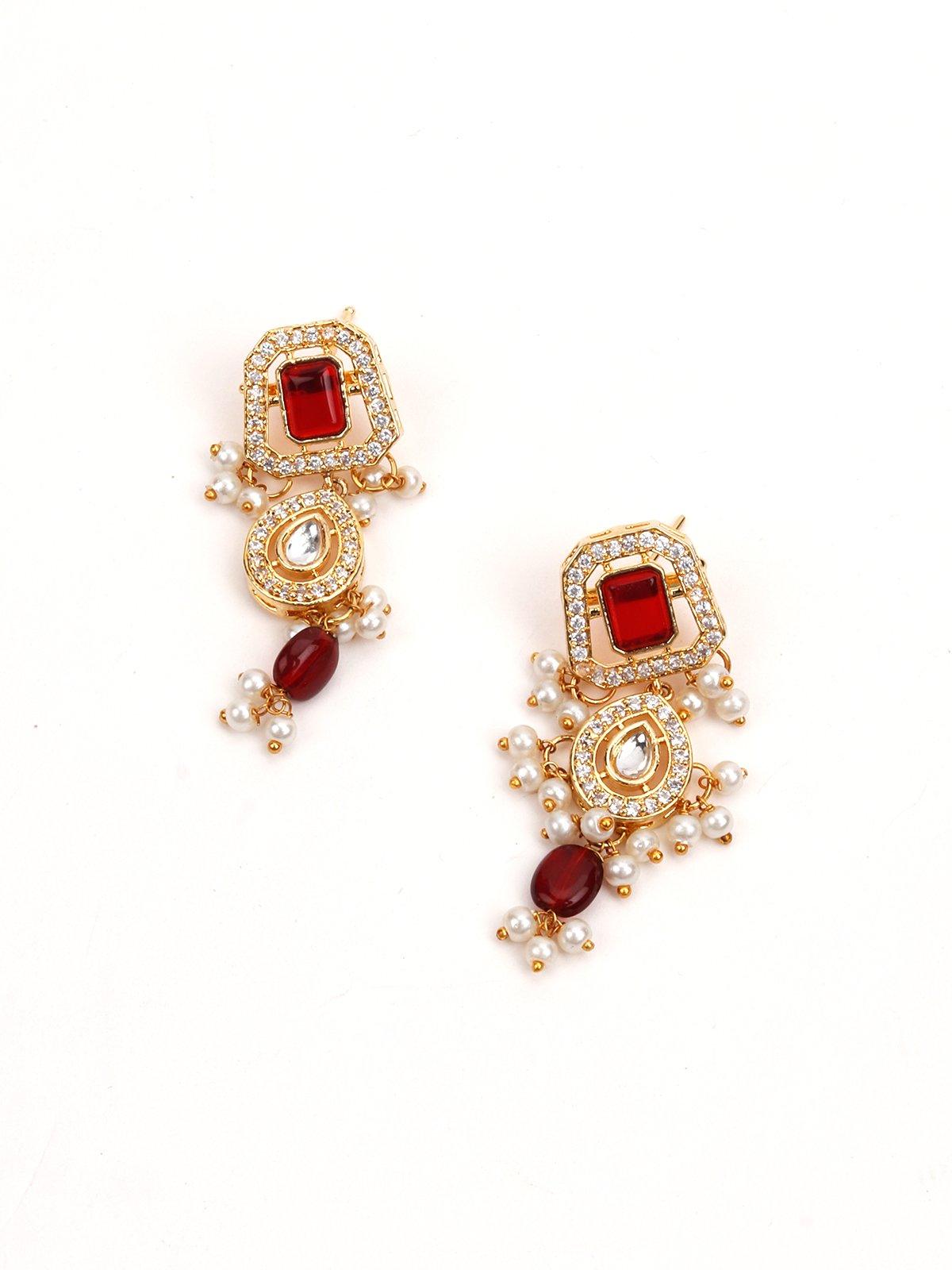 Ethnic Red & Gold Necklace - Rajwada