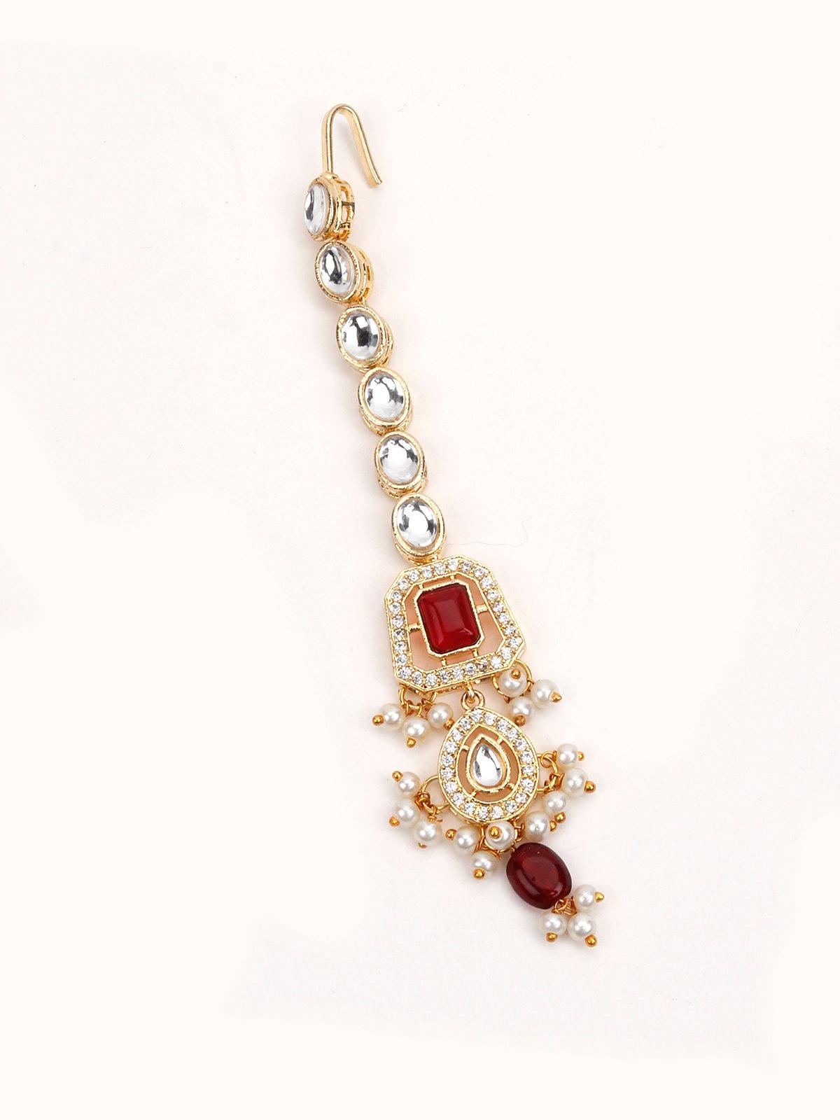 Ethnic Red & Gold Necklace - Rajwada