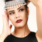 Ethnic Silver Crystal Embellished Choker Necklace Set - Rajwada