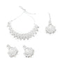 Ethnic Silver Crystal Embellished Choker Necklace Set - Rajwada