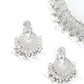 Ethnic Silver Crystal Embellished Choker Necklace Set - Rajwada