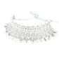 Ethnic Silver Crystal Embellished Choker Necklace Set - Rajwada