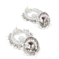 Ethnic Silver White Beaded Jhumka - Rajwada