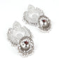 Ethnic Silver White Beaded Jhumka - Rajwada