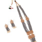 Exclusive Grey Beaded Long Haar Necklace Set - Rajwada