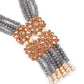 Exclusive Grey Beaded Long Haar Necklace Set - Rajwada