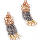 Exclusive Grey Beaded Long Haar Necklace Set - Rajwada