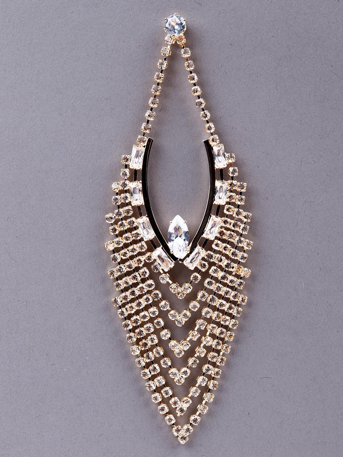 Exquisite Almond-Shaped Crystal Earrings - Rajwada