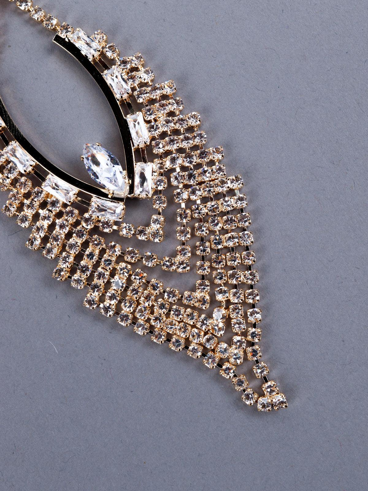 Exquisite Almond-Shaped Crystal Earrings - Rajwada