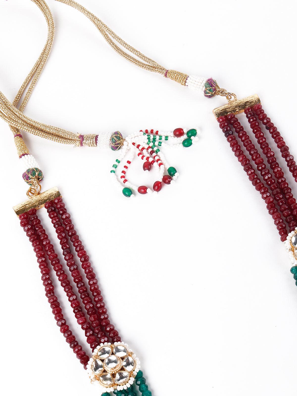 Exquisite green mala necklace set for women - Rajwada