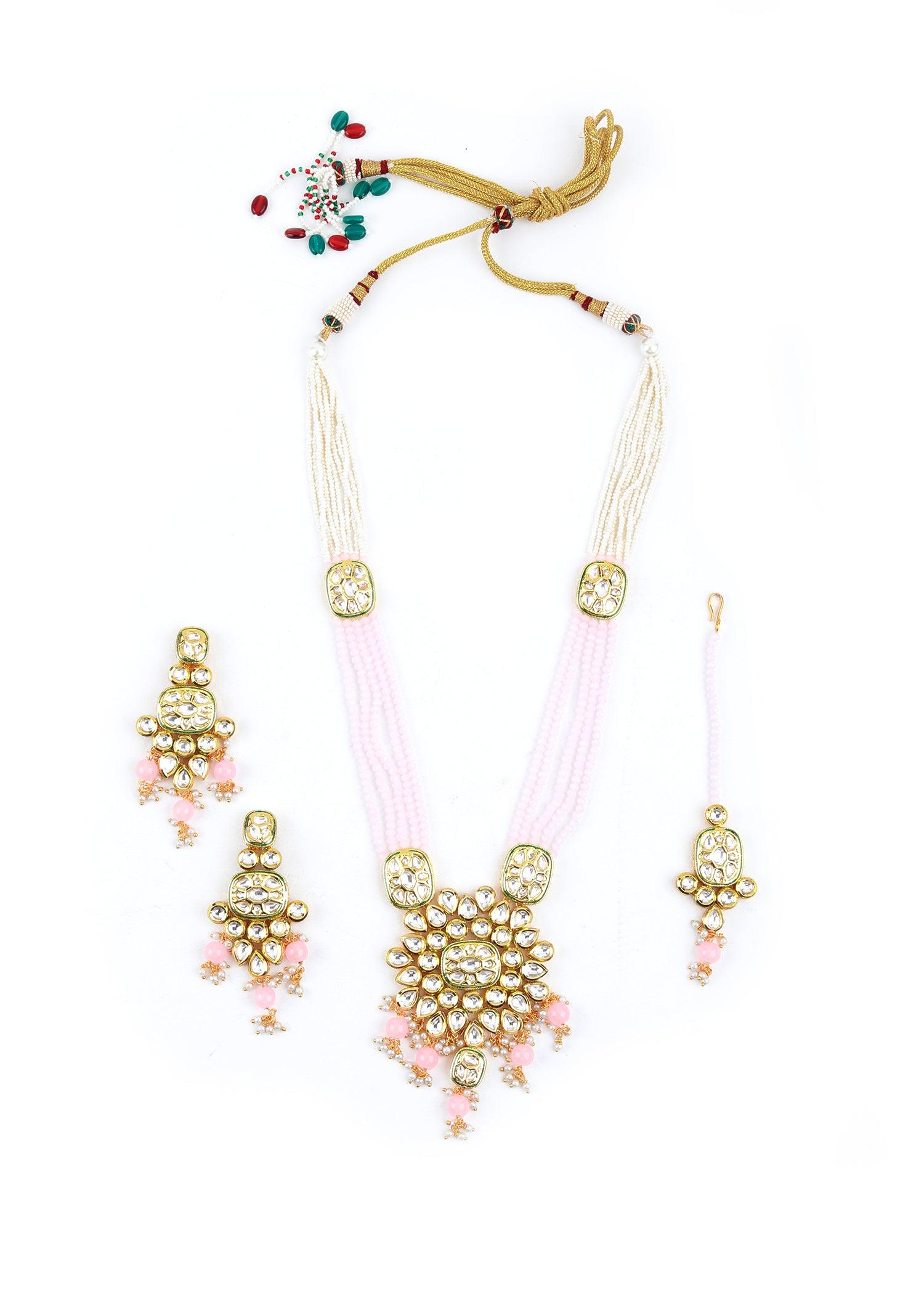 Exquisite White Floral  Necklace Set - Rajwada