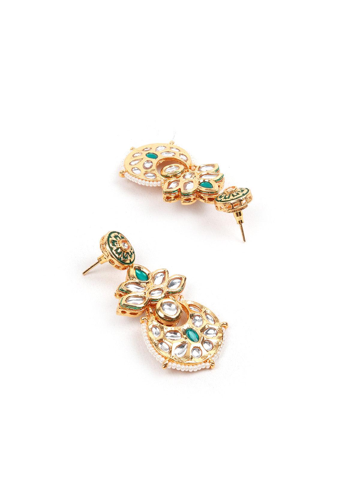 EXQUISITLY CRAFTED GOLD LONG NECKLACE SET - Rajwada