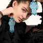 Extensive Blue Coloured Beadwork Earrings - Rajwada