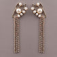 Eye Shaped Moti Tassel Dash Earrings - Rajwada