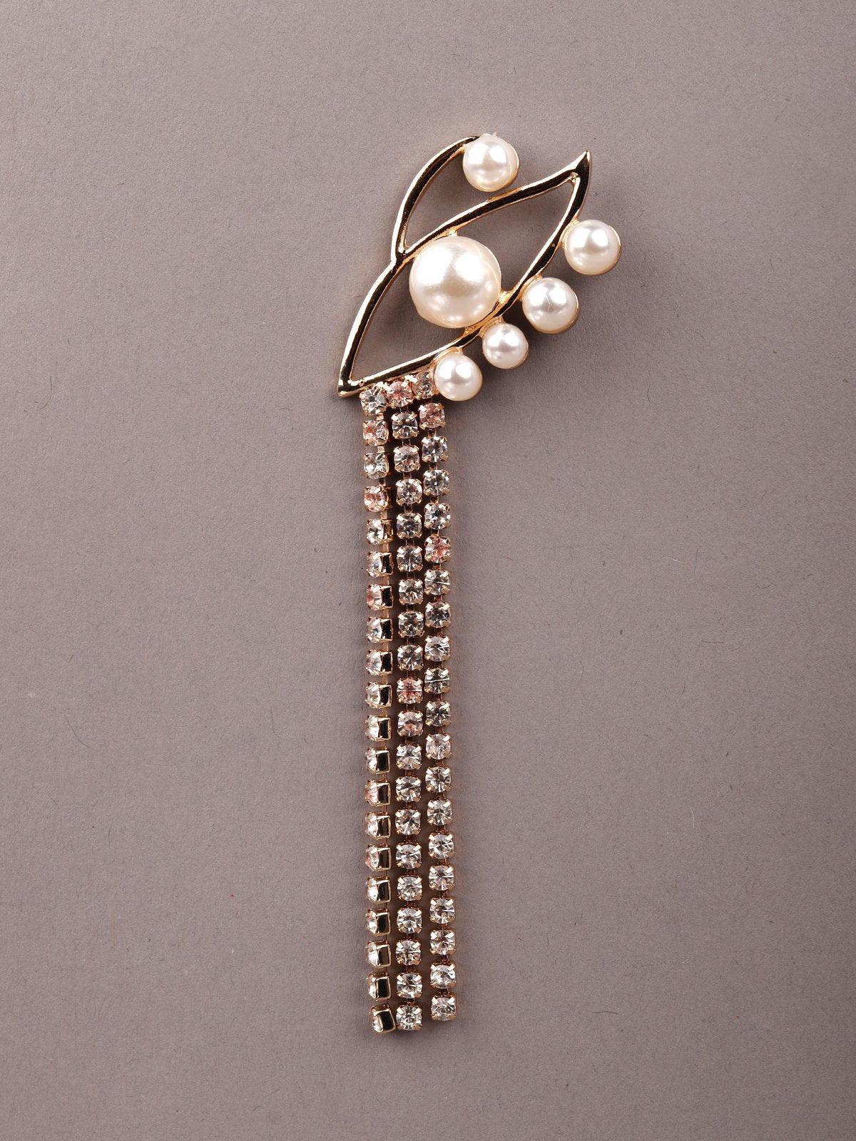 Eye Shaped Moti Tassel Dash Earrings - Rajwada