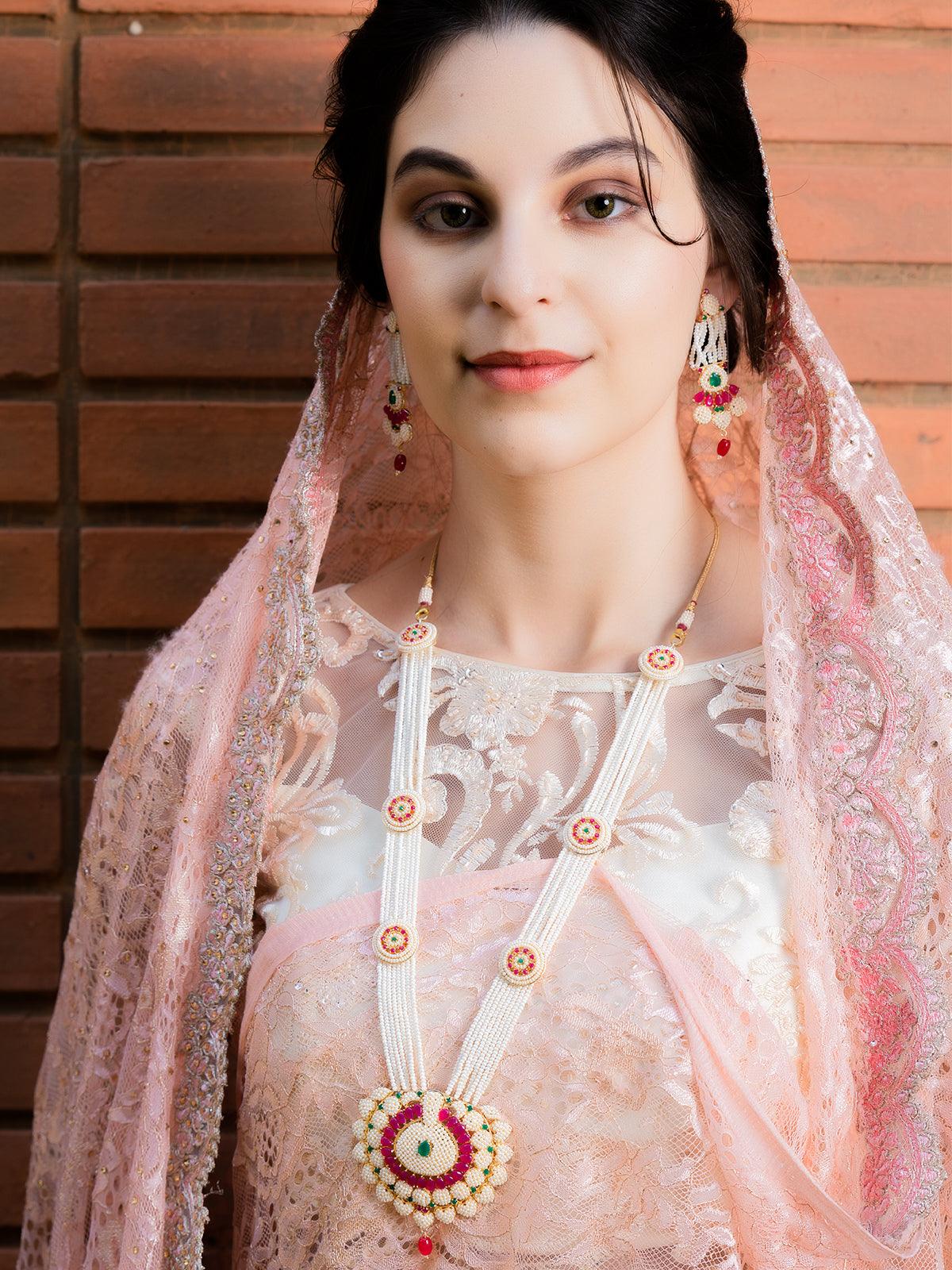 Fairy-tale Pearl Necklace Set - Rajwada