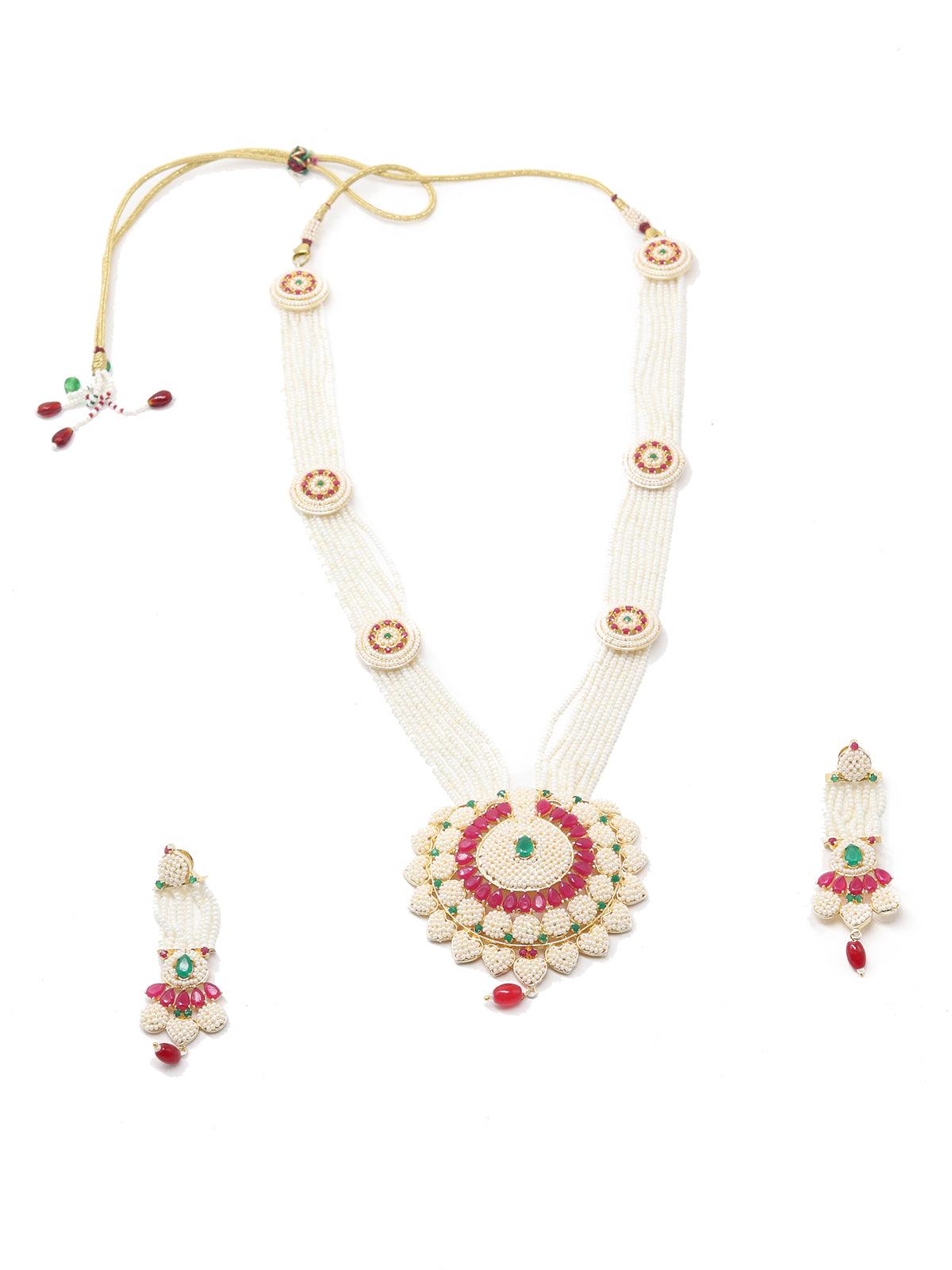 Fairy-tale Pearl Necklace Set - Rajwada