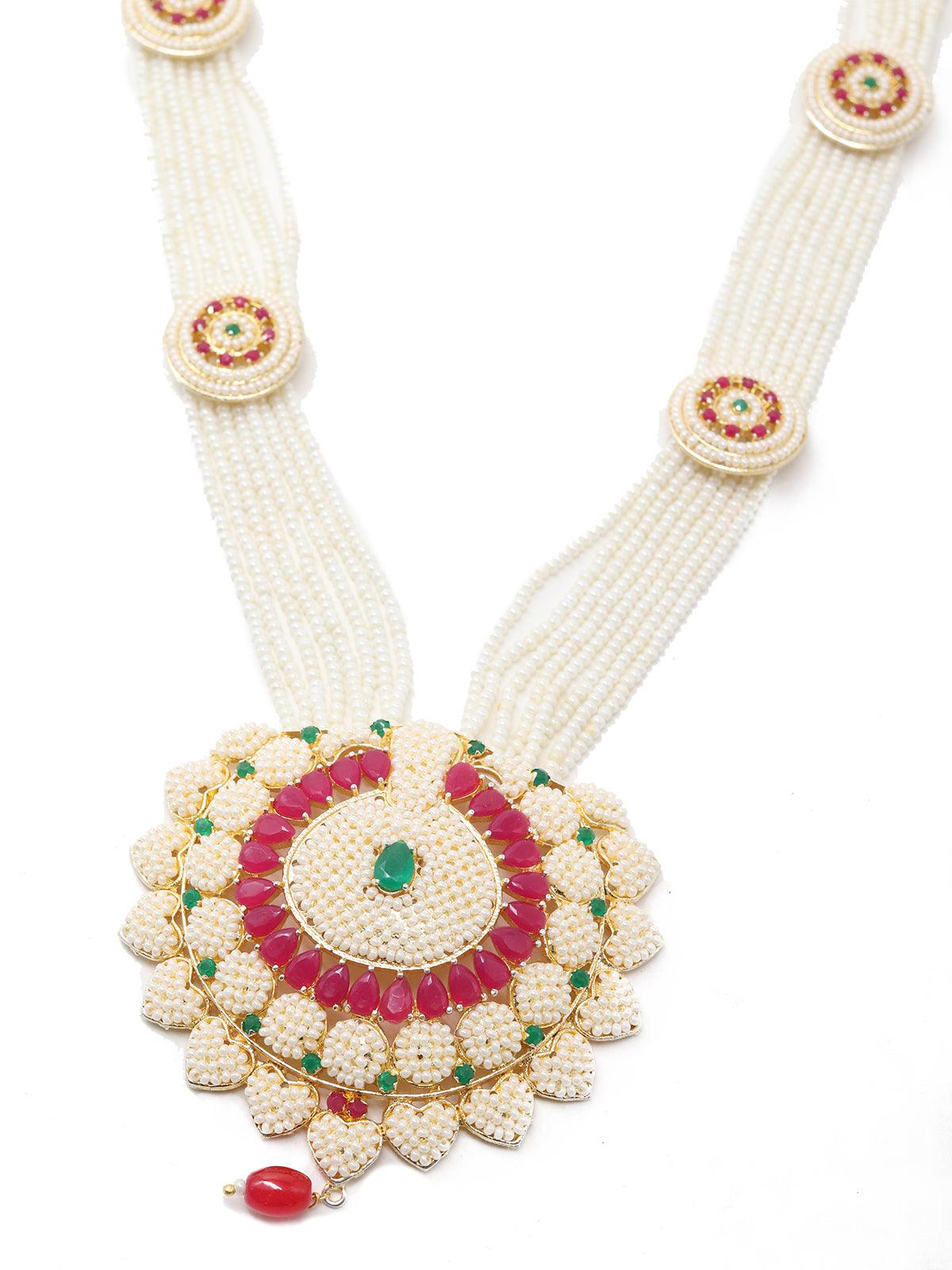 Fairy-tale Pearl Necklace Set - Rajwada