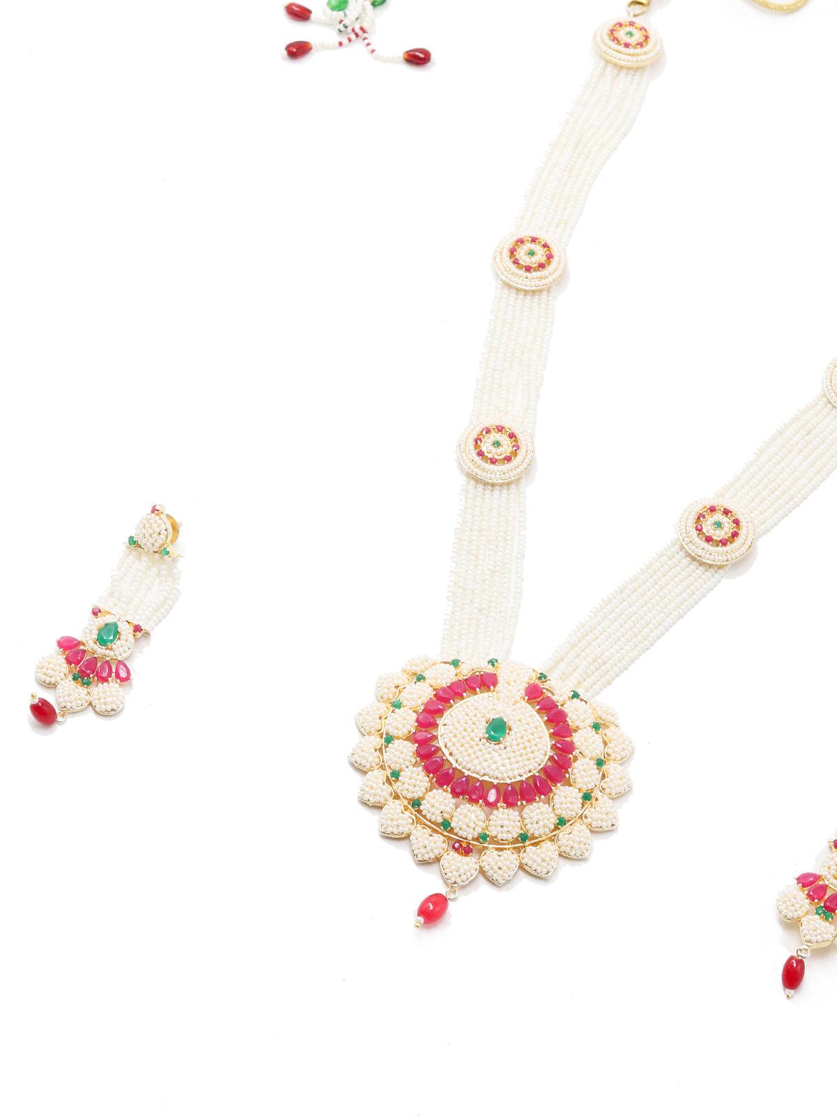 Fairy-tale Pearl Necklace Set - Rajwada