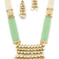 Fancy Green Onyx and Pearl Necklace Set - Rajwada