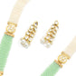 Fancy Green Onyx and Pearl Necklace Set - Rajwada