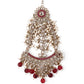 Faux Pearl and Kundan Three Layered Jewelry Set - Rajwada