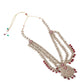 Faux Pearl and Kundan Three Layered Jewelry Set - Rajwada