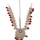 Faux Pearl and Kundan Three Layered Jewelry Set - Rajwada