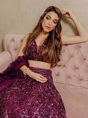 Flashy Purple Lehenga choli set - Rajwada