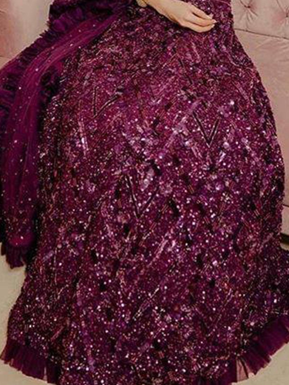 Flashy Purple Lehenga choli set - Rajwada