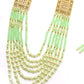 Flaunting green beads and pearl necklace - Rajwada