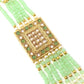 Flaunting green beads and pearl necklace - Rajwada