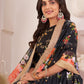 Floral  Black Georgette Lehenga Choli Set - Rajwada