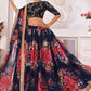 Floral Blue Georgette Lehenga Choli Set - Rajwada