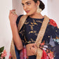 Floral Blue Georgette Lehenga Choli Set - Rajwada