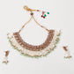 Floral kundan pearl choker with earrings - Rajwada