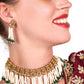 Floral kundan pearl choker with earrings - Rajwada