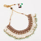 Floral kundan pearl choker with earrings - Rajwada