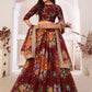 Floral Maroon Georgette Lehenga Choli Set - Rajwada