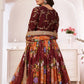 Floral Maroon Georgette Lehenga Choli Set - Rajwada