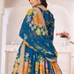 Floral Rama Blue Georgette Lehenga Choli Set - Rajwada