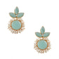 Floral stunning light blue statement earrings - Rajwada