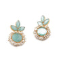 Floral stunning light blue statement earrings - Rajwada