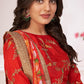 Floral Tomato Red Georgette Lehenga Choli Set - Rajwada