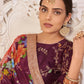 Floral Wine Georgette Lehenga Choli Set - Rajwada