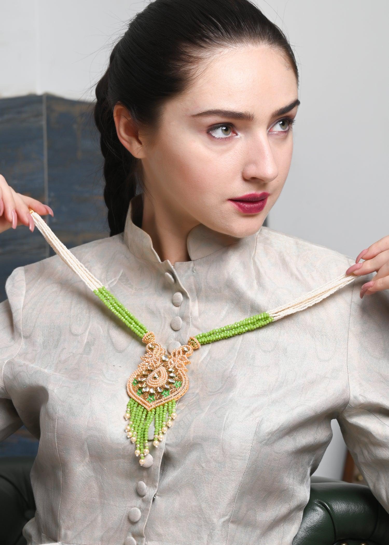 Fresh As Green Necklace Set - Rajwada
