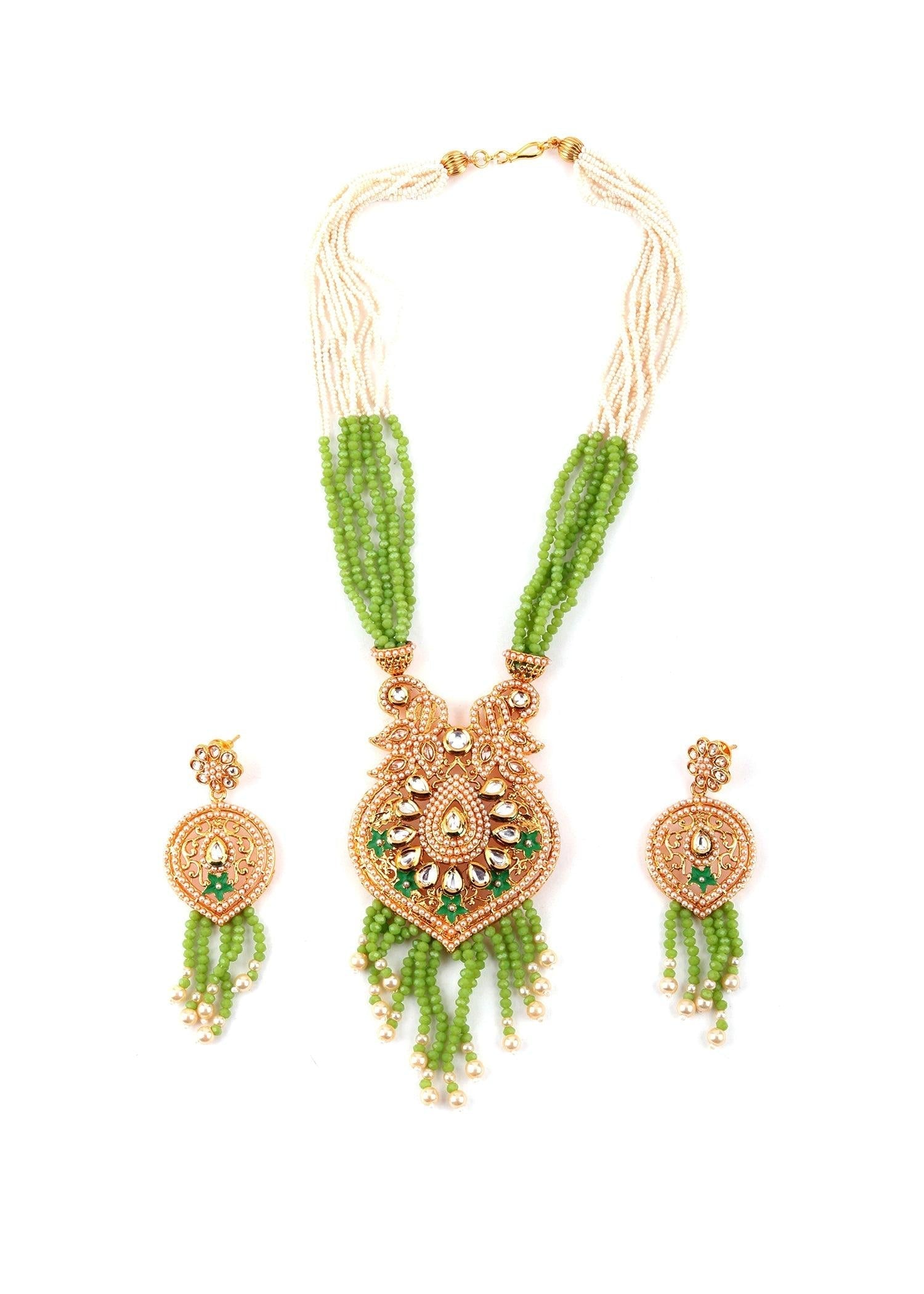 Fresh As Green Necklace Set - Rajwada